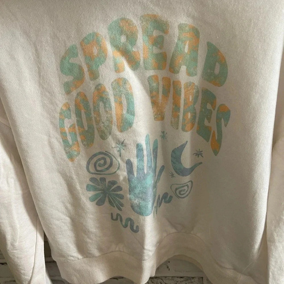 Women’s Spread Good Vibes long sleeve hoodie Medium - Picture 2 of 4